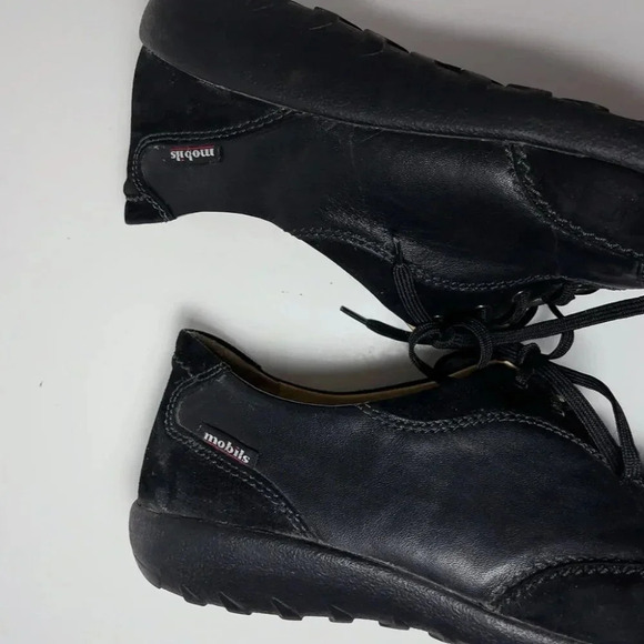 Mephisto Womens 10  Mobils Leather Lace Up Comfort Trainers Shoes - Picture 7 of 16